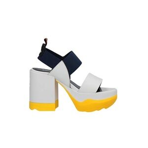 Pollini leather sandals with stretch fabric strap made in Italy